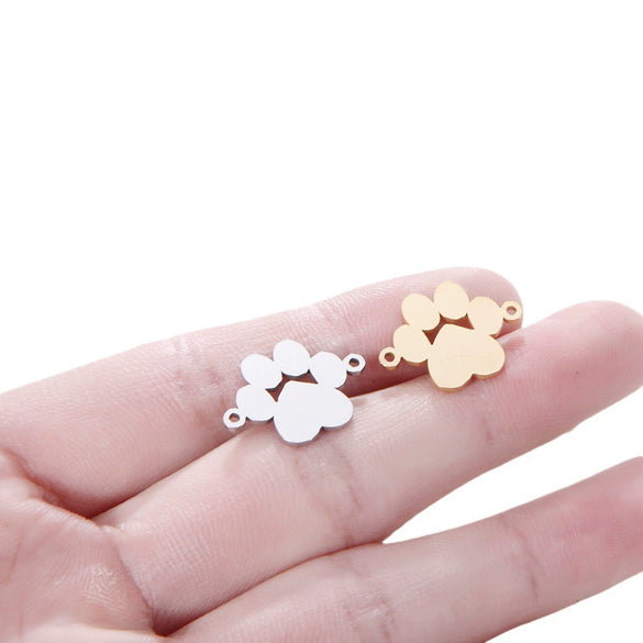 Jewelry Accessories Stainless Steel Letters Cut Out Handmade Vacuum Plating Sliding Pendant Natural Plant Flowers Style