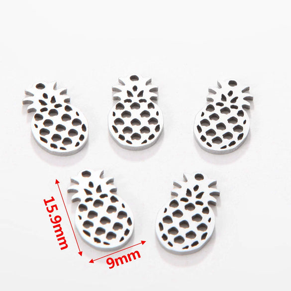 Jewelry Accessories Stainless Steel Letters Cut Out Handmade Vacuum Plating Sliding Pendant Natural Plant Flowers Style