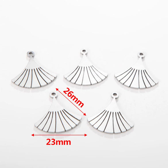Jewelry Accessories Stainless Steel Letters Cut Out Handmade Vacuum Plating Sliding Pendant Natural Plant Flowers Style