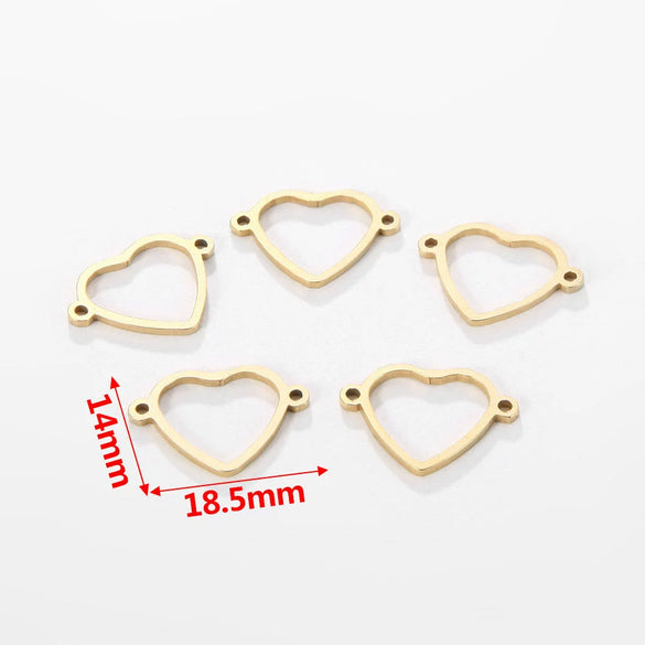 Jewelry Accessories Stainless Steel Letters Cut Out Handmade Vacuum Plating Sliding Pendant Natural Plant Flowers Style