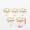 Jewelry Accessories Stainless Steel Letters Cut Out Handmade Vacuum Plating Sliding Pendant Natural Plant Flowers Style