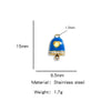 Jewelry Accessories Stainless Steel Little Bell Heart Shaped With Diamonds Dripping Oil Jewelry