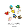 Jewelry Accessories Stainless Steel Little Bell Heart Shaped With Diamonds Dripping Oil Jewelry
