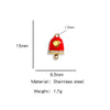Jewelry Accessories Stainless Steel Little Bell Heart Shaped With Diamonds Dripping Oil Jewelry