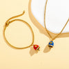 Jewelry Accessories Stainless Steel Little Bell Heart Shaped With Diamonds Dripping Oil Jewelry
