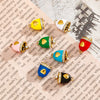 Jewelry Accessories Stainless Steel Little Bell Heart Shaped With Diamonds Dripping Oil Jewelry