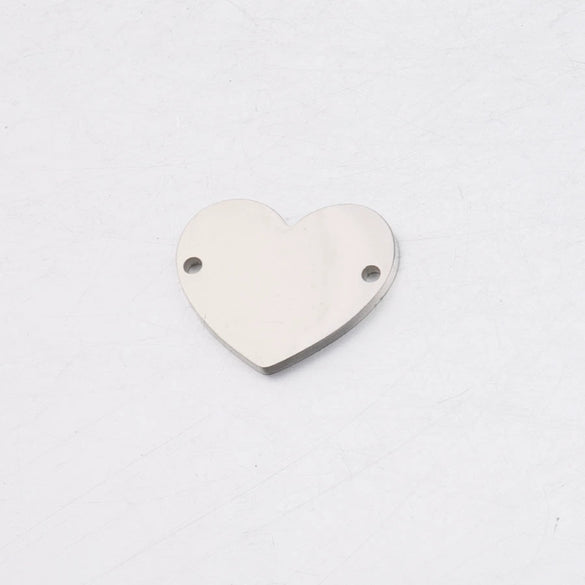 Jewelry Accessories Stainless Steel Love Heart Pendant Connector Mirror Polished
