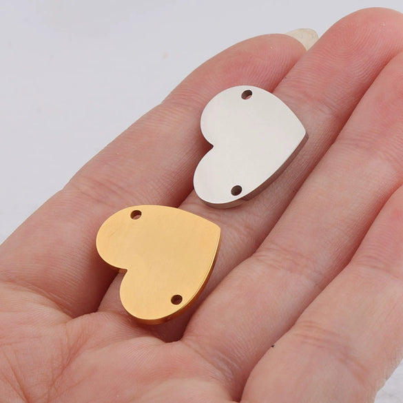 Jewelry Accessories Stainless Steel Love Heart Pendant Connector Mirror Polished
