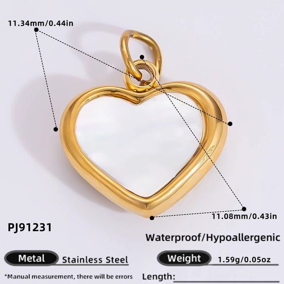 Jewelry Accessories Stainless Steel Moon Heart Earring Pendant With Oil Dripping And Colored Diamond Inlaid