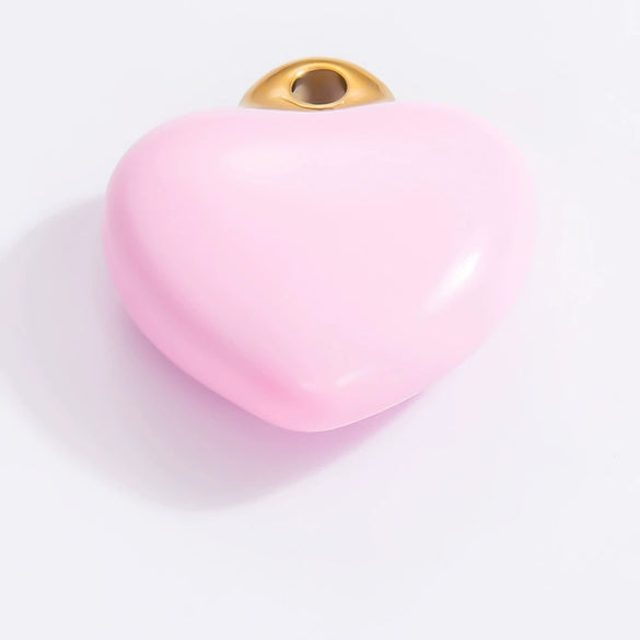 Jewelry Accessories Stainless Steel Moon Heart Earring Pendant With Oil Dripping And Colored Diamond Inlaid