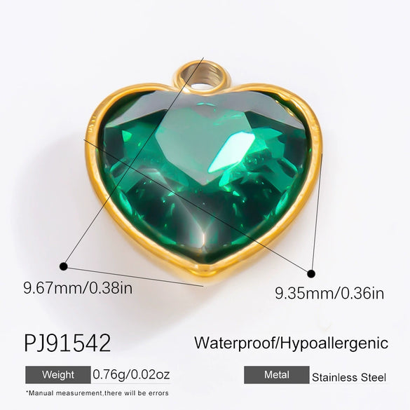 Jewelry Accessories Stainless Steel Moon Heart Earring Pendant With Oil Dripping And Colored Diamond Inlaid