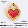 Jewelry Accessories Stainless Steel Moon Heart Earring Pendant With Oil Dripping And Colored Diamond Inlaid
