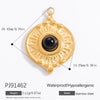 Jewelry Accessories Stainless Steel Natural Obsidian Pendant Necklace Bracelet French Retro Style With Totem Pattern Electroplating