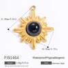 Jewelry Accessories Stainless Steel Natural Obsidian Pendant Necklace Bracelet French Retro Style With Totem Pattern Electroplating