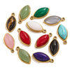 Jewelry Accessories Stainless Steel Natural Stone Oval Horse Eye Pendant Electroplated 18K Gold