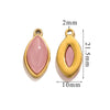 Jewelry Accessories Stainless Steel Natural Stone Oval Horse Eye Pendant Electroplated 18K Gold