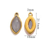 Jewelry Accessories Stainless Steel Natural Stone Oval Horse Eye Pendant Electroplated 18K Gold