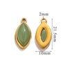 Jewelry Accessories Stainless Steel Natural Stone Oval Horse Eye Pendant Electroplated 18K Gold