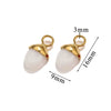 Jewelry Accessories Stainless Steel Natural Stone Pine Cone And Oval Shaped Pendant Electroplated 18K Gold
