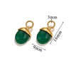 Jewelry Accessories Stainless Steel Natural Stone Pine Cone And Oval Shaped Pendant Electroplated 18K Gold