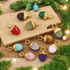 Jewelry Accessories Stainless Steel Natural Stone Pine Cone And Oval Shaped Pendant Electroplated 18K Gold