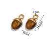 Jewelry Accessories Stainless Steel Natural Stone Pine Cone And Oval Shaped Pendant Electroplated 18K Gold