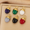Jewelry Accessories Stainless Steel Natural Stone Pine Cone Shaped Pendant With 18K Gold Plating Electroplating