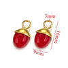 Jewelry Accessories Stainless Steel Natural Stone Pine Cone Shaped Pendant With 18K Gold Plating Electroplating