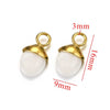 Jewelry Accessories Stainless Steel Natural Stone Pine Cone Shaped Pendant With 18K Gold Plating Electroplating