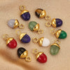 Jewelry Accessories Stainless Steel Natural Stone Pine Cone Shaped Pendant With 18K Gold Plating Electroplating