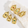 Jewelry Accessories Stainless Steel Natural Stone Rectangle Pendant Furnace Vacuum Electroplating Color Preservation