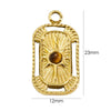 Jewelry Accessories Stainless Steel Natural Stone Rectangle Pendant Furnace Vacuum Electroplating Color Preservation