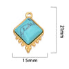 Jewelry Accessories Stainless Steel Natural Stone Square French Retro Style Electroplated
