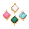 Jewelry Accessories Stainless Steel Natural Stone Square French Retro Style Electroplated