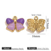 Jewelry Accessories Stainless Steel Oil Dripping Bow Pendant Electroplating Diy Handmade