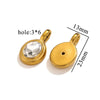 Jewelry Accessories Stainless Steel Oval Rhinestone Bead Pendant 18K Gold Electroplated