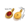 Jewelry Accessories Stainless Steel Oval Rhinestone Bead Pendant 18K Gold Electroplated