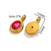 Jewelry Accessories Stainless Steel Oval Rhinestone Bead Pendant 18K Gold Electroplated