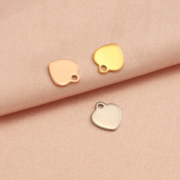 Jewelry Accessories Stainless Steel Peach Heart Pendant Fully Polished Electroplated