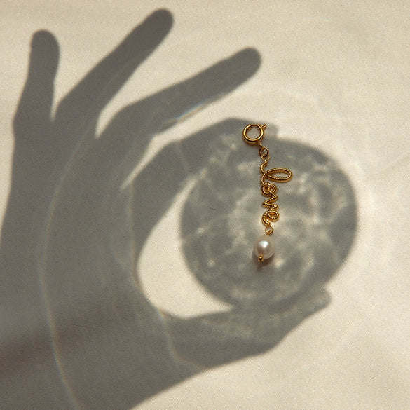 Jewelry Accessories Stainless Steel Pearl Letter Twist Love Pendant Electroplating Geometric Style