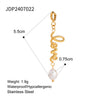 Jewelry Accessories Stainless Steel Pearl Letter Twist Love Pendant Electroplating Geometric Style