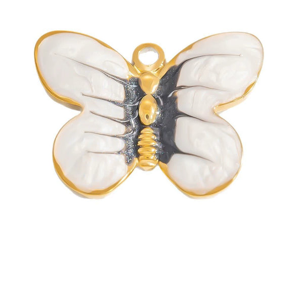 Jewelry Accessories Stainless Steel Pendant With Heart Butterfly Love Pattern And Dripping Oil Design