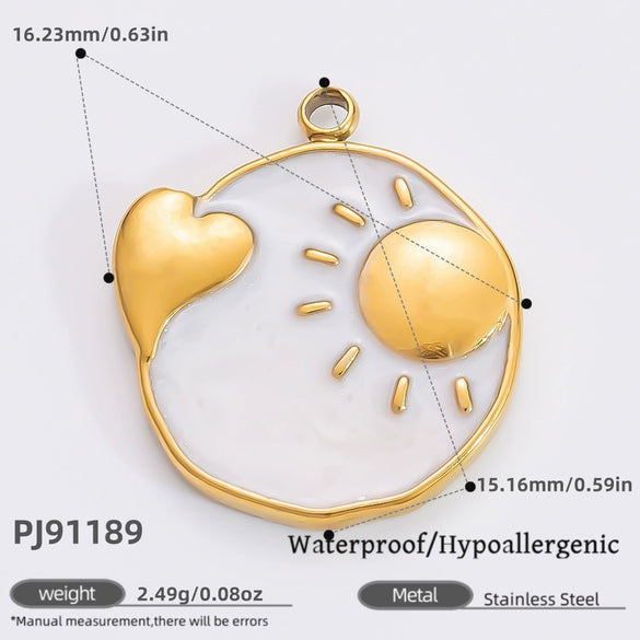 Jewelry Accessories Stainless Steel Pendant With Heart Butterfly Love Pattern And Dripping Oil Design