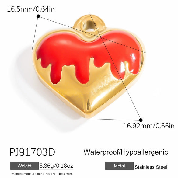 Jewelry Accessories Stainless Steel Pendant With Heart Butterfly Love Pattern And Dripping Oil Design