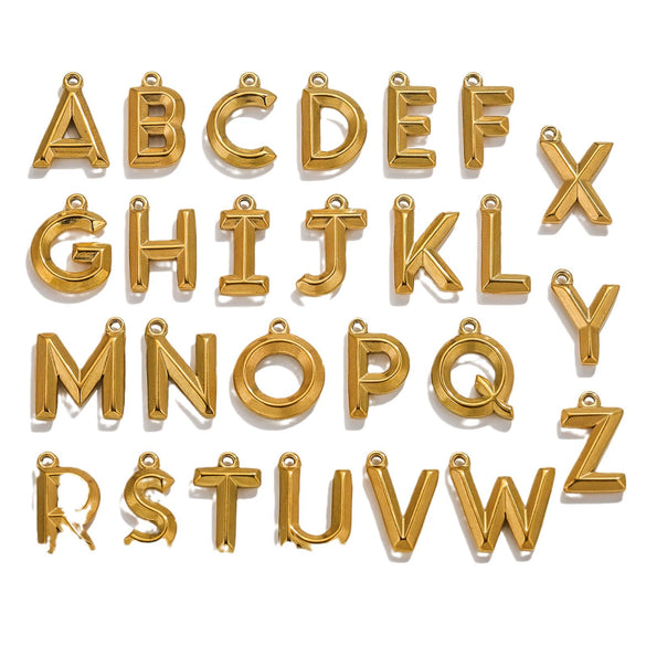 Jewelry Accessories Stainless Steel Pendant With 26 Letters Pattern And Electroplating Treatment