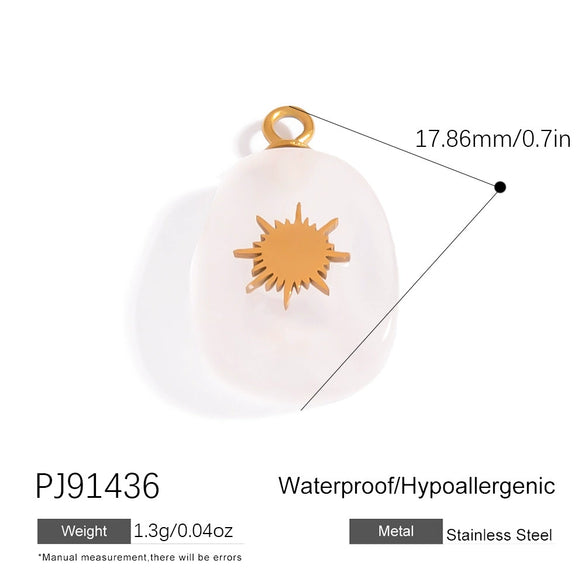 Jewelry Accessories Stainless Steel Perfume Bottle Dropshaped Cat's Eye Stone Electroplated Pendant Necklace