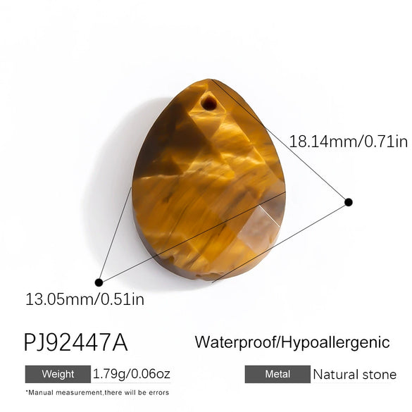 Jewelry Accessories Stainless Steel Perfume Bottle Dropshaped Cat's Eye Stone Electroplated Pendant Necklace
