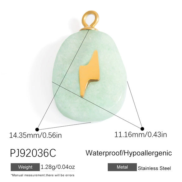 Jewelry Accessories Stainless Steel Perfume Bottle Dropshaped Cat's Eye Stone Electroplated Pendant Necklace