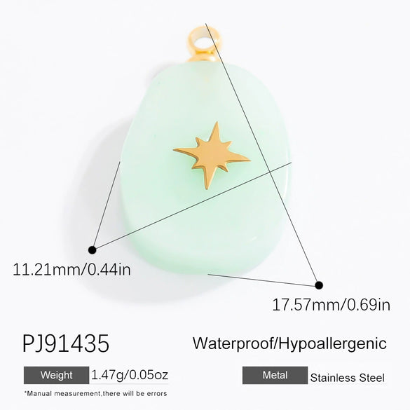 Jewelry Accessories Stainless Steel Perfume Bottle Dropshaped Cat's Eye Stone Electroplated Pendant Necklace