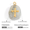 Jewelry Accessories Stainless Steel Perfume Bottle Dropshaped Cat's Eye Stone Electroplated Pendant Necklace